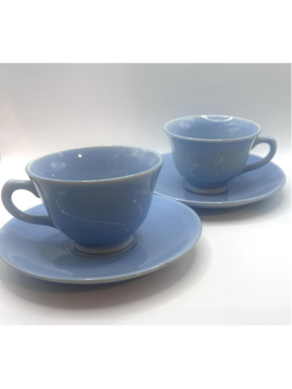 Vintage Lu-Ray Pastels Blue Cup & Saucer ~ Set of 2 ~ Coffee Tea Mugs T.S.& T.